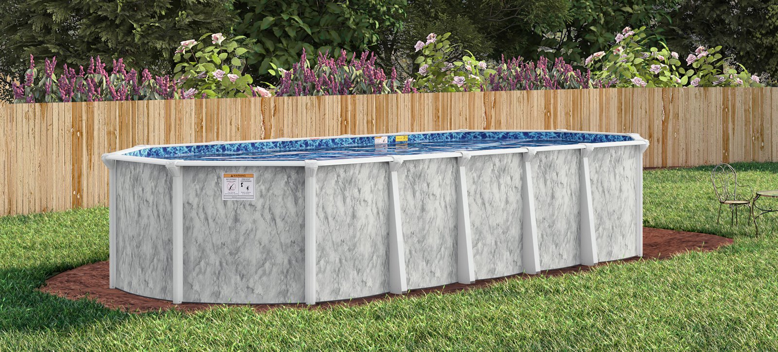 Silver Sea Oval Resin Pool