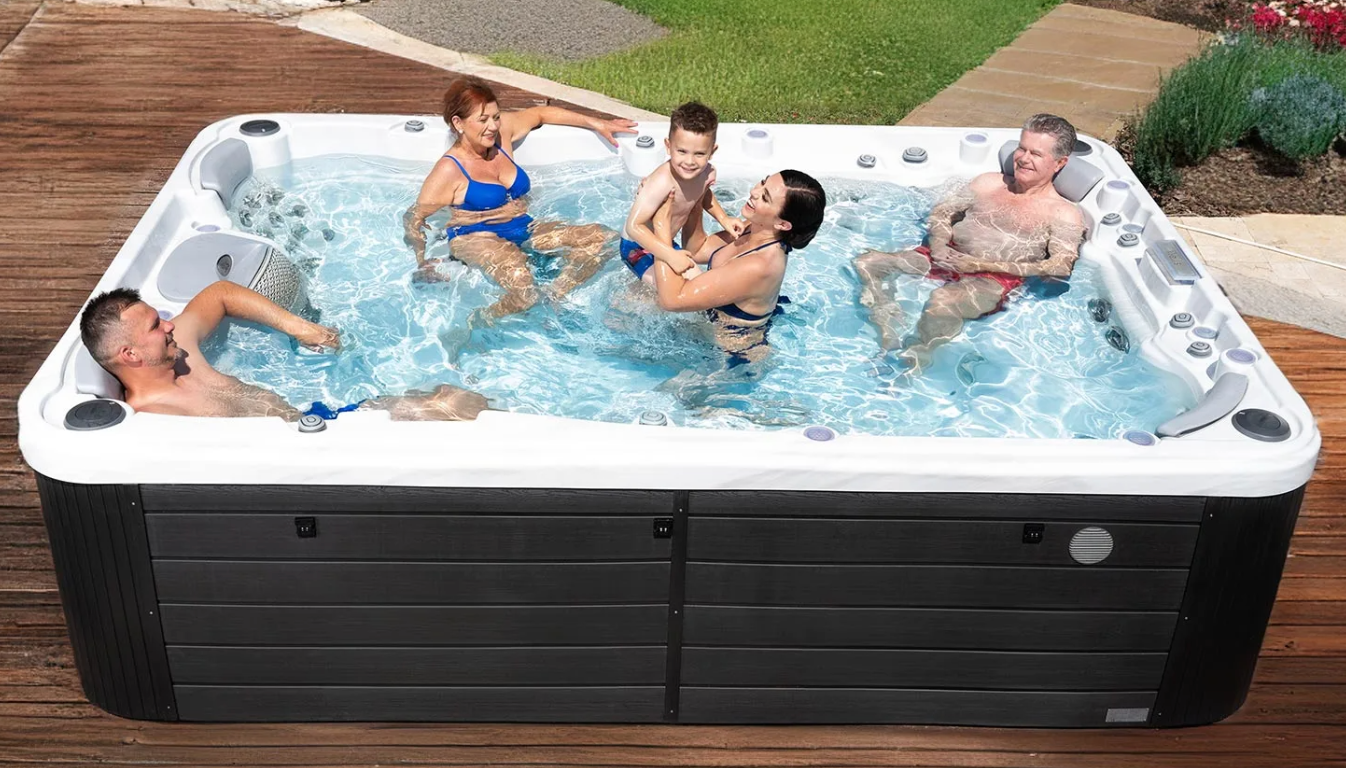 family in Wellis Olympus Life Hot Tub
